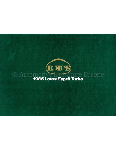 1986 LOTUS ESPRIT TURBO BROCHURE ENGLISH