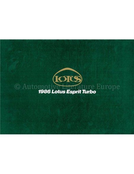 1986 LOTUS ESPRIT TURBO PROSPEKT ENGLISCH