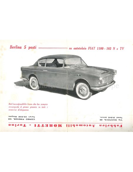 1957 MORETTI FIAT 600 | 1100 LEAFLET ITALIAANS