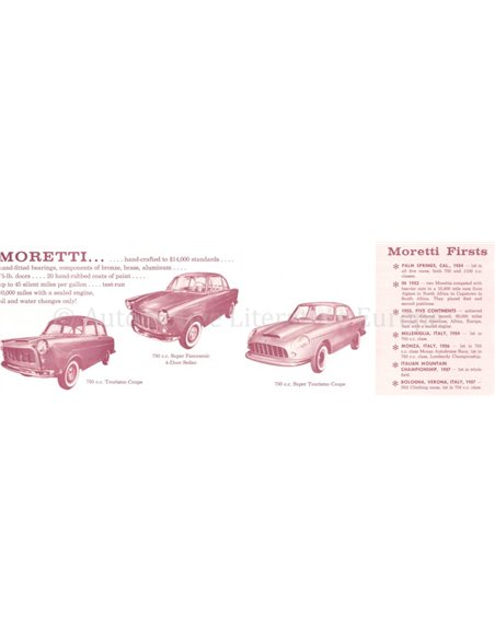 1958 MORETTI FIAT 750 BROCHURE ENGELS (USA)