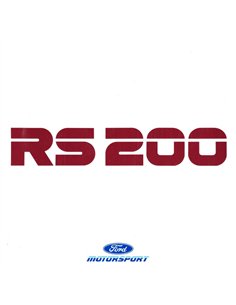 1987 FORD RS200 PROSPEKT ENGLISCH