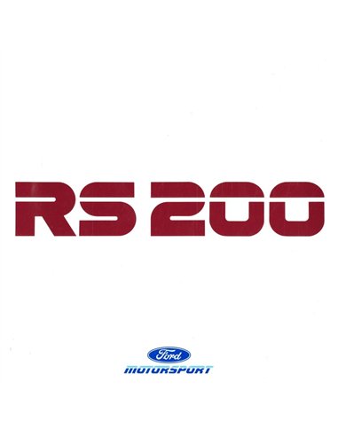 1987 FORD RS200 PROSPEKT ENGLISCH