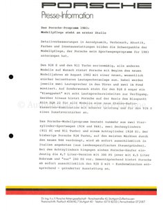 1983 PORSCHE PROGRAMMA PERSMAP DUITS 2
