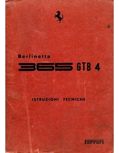 1968 FERRARI GTB/4 WERKPLAATSHANDBOEK ITALIAANS