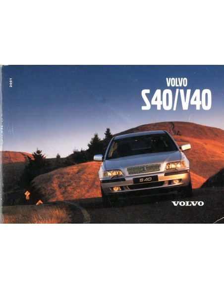 2001 VOLVO S40 V40 INSTRUCTIEBOEKJE NEDERLANDS