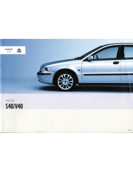 2003 VOLVO S40 V40 INSTRUCTIEBOEKJE NEDERLANDS