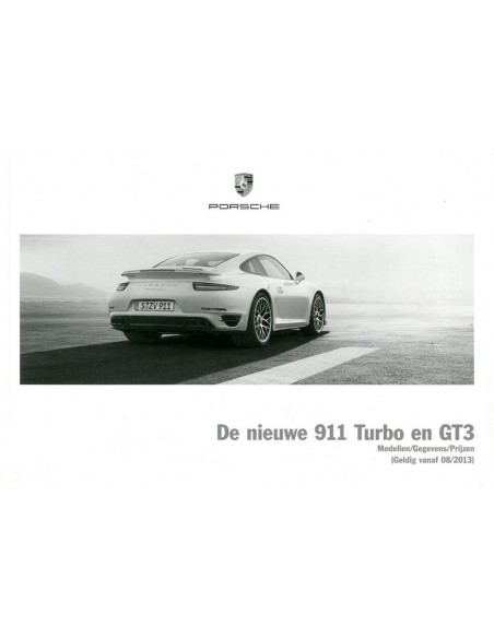2013 PORSCHE 911 GT3 HARDCOVER BROCHURE NEDERLANDS