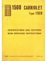 1963 FIAT 1500 CABRIOLET WERKPLAATSHANDBOEK ENGELS