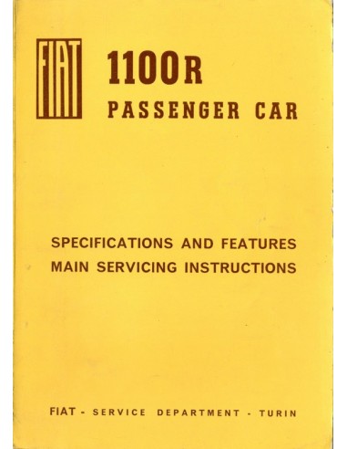 1966 FIAT 1100 R WERKPLAATSHANDBOEK ENGELS