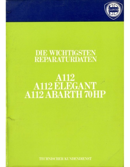 1979 AUTOBIANCHI A112 WERKPLAATSHANDBOEK DUITS