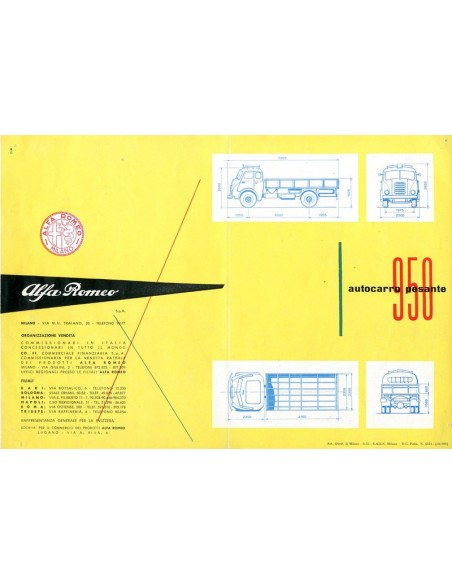 1955 ALFA ROMEO 950 AUTOCARRO BROCHURE ITALIAANS