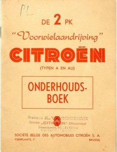 1954 CITROEN 2CV INSTRUCTIEBOEKJE NEDERLANDS