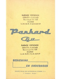 1961 PANHARD PL 17 INSTRUCTIEBOEKJE NEDERLANDS