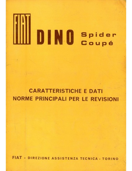1967 FIAT DINO SPIDER COUPE WERKPLAATSHANDBOEK ITALIAANS
