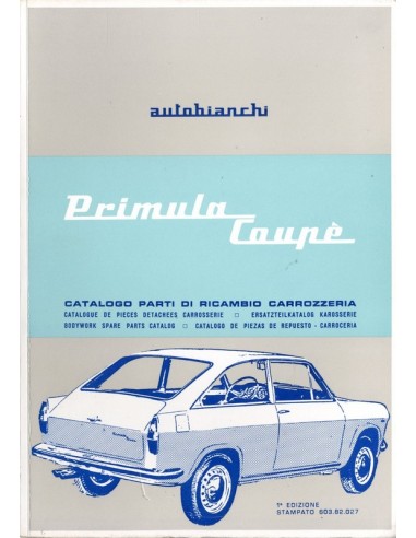 1966 AUTOBIANCHI PRIMULA COUPE ONDERDELENHANDBOEK CARROSSERIE 
