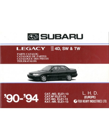 1990 - 1994 SUBARU LEGACY ONDERDELENHANDBOEK
