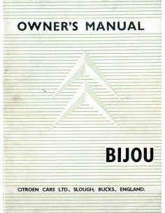 1961 CITROËN BIJOU INSTRUCTIEBOEKJE ENGELS