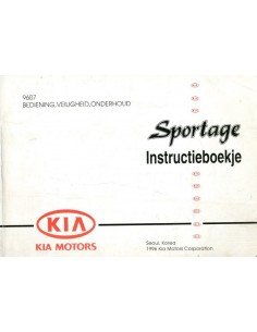 1996 KIA SPORTAGE INSTRUCTIEBOEKJE NEDERLANDS