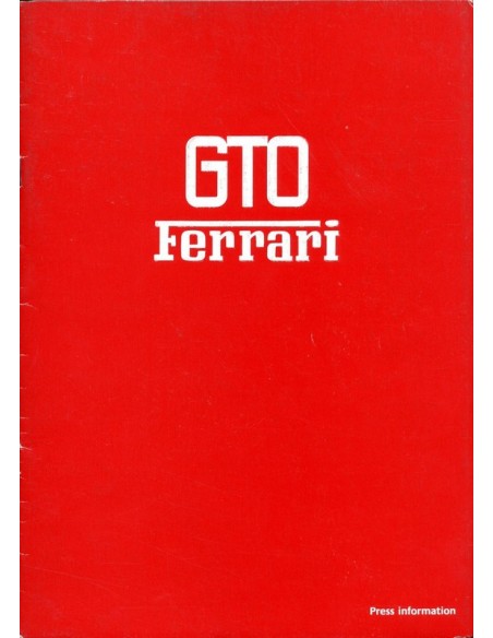 1984 FERRARI 288 GTO PERSMAP ENGELS 305/84 & ZINCROX BROCHURE 306/84
