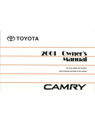 2001 TOYOTA CAMRY INSTRUCTIEBOEKJE ENGELS
