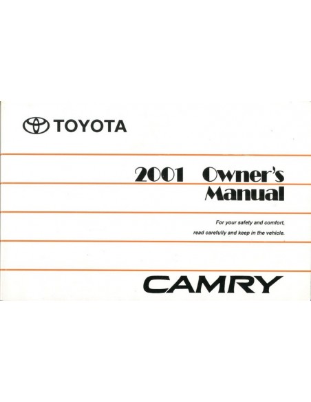 2001 TOYOTA CAMRY INSTRUCTIEBOEKJE ENGELS