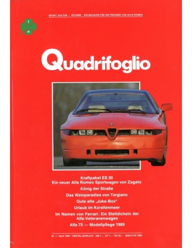 1989 ALFA ROMEO QUADRIFOGLIO MAGAZINE 2 DUITS
