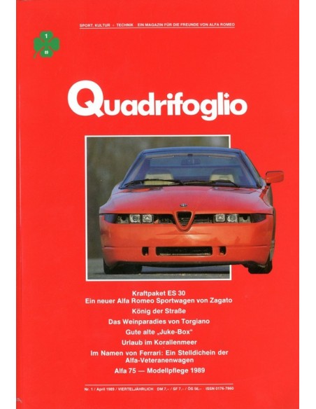 1989 ALFA ROMEO QUADRIFOGLIO MAGAZINE 2 DUITS
