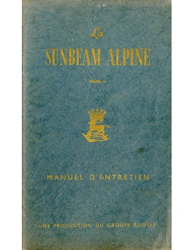 1960 SUNBEAM ALPINE SERIE II INSTRUCTIEBOEKJE FRANS