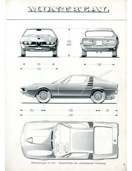 1971 ALFA ROMEO MONTREAL INSTRUCTIEBOEKJE DUITS