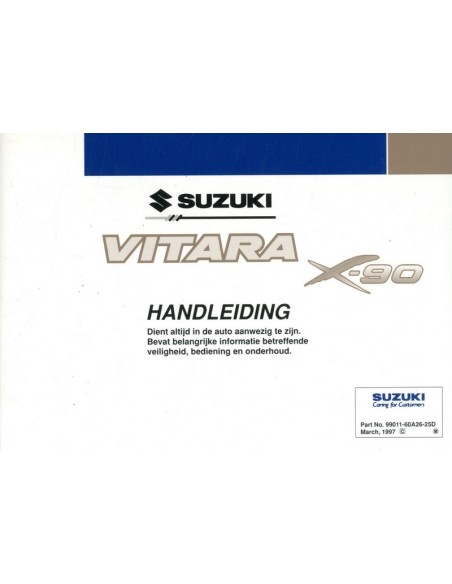 1997 SUZUKI VITARA X-90 INSTRUCTIEBOEKJE NEDERLANDS