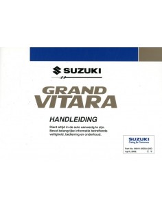 2002 SUZUKI GRAND VITARA INSTRUCTIEBOEKJE NEDERLANDS