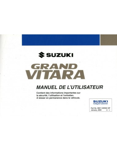 2004 SUZUKI GRAND VITARA INSTRUCTIEBOEKJE FRANS
