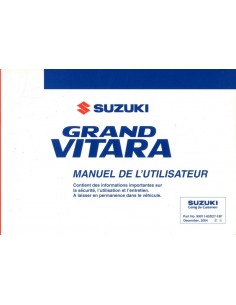 2005 SUZUKI GRAND VITARA INSTRUCTIEBOEKJE FRANS