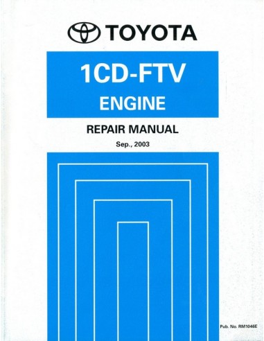 2004 TOYOTA AVENSIS 1CD-FTV MOTOR WERKPLAATSHANDBOEK ENGELS