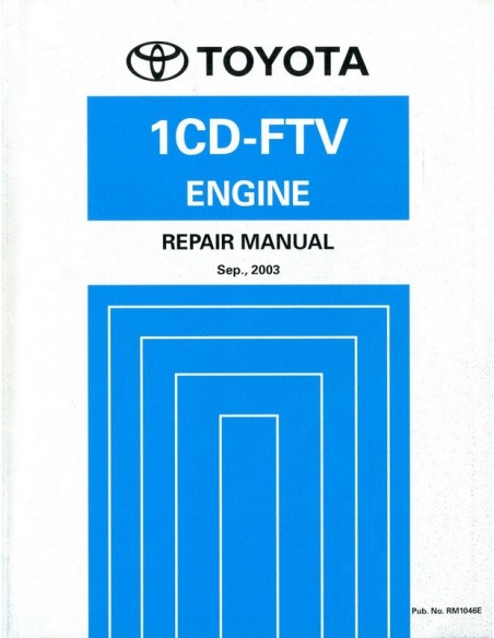 2004 TOYOTA AVENSIS 1CD-FTV MOTOR WERKPLAATSHANDBOEK ENGELS