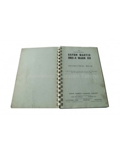 1958 ASTON MARTIN DB2-4 MK III INSTRUCTIEBOEKJE ENGELS 2