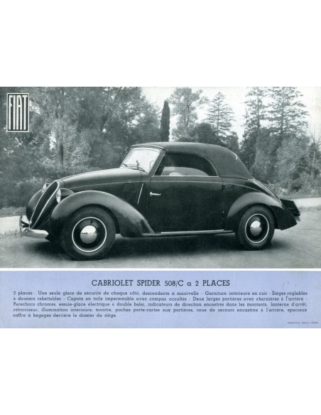 1937 FIAT 508/C LEAFLET FRANS