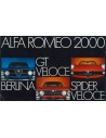 1973 ALFA ROMEO 2000 BERLINA GT VELOCE SPIDER BROCHURE NEDERLANDS