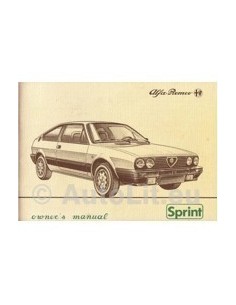 1983 ALFA ROMEO SPRINT INSTRUCTIEBOEKJE ENGELS