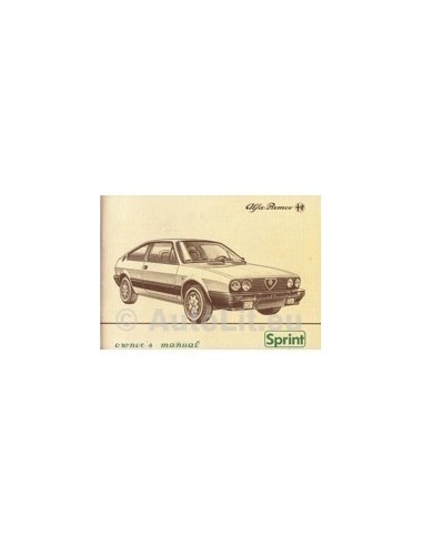 1983 ALFA ROMEO SPRINT INSTRUCTIEBOEKJE ENGELS