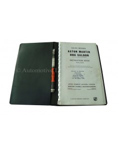 1967 ASTON MARTIN DB6 SALOON INSTRUCTIEBOEKJE ENGELS 2