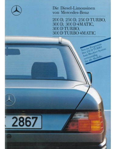 1988 MERCEDES BENZ E KLASSE DIESEL BROCHURE DUITS