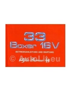 1990 ALFA ROMEO 33 INSTRUCTIEBOEKJE DUITS