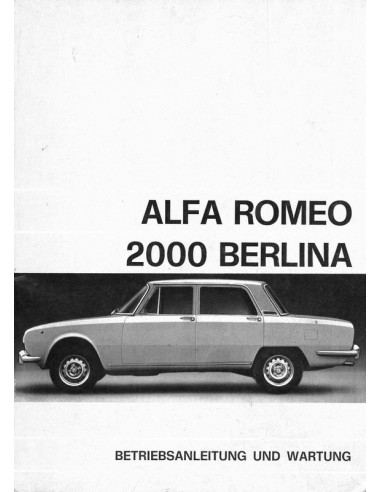 1971 ALFA ROMEO 2000 BERLINA INSTRUCTIEBOEKJE DUITS