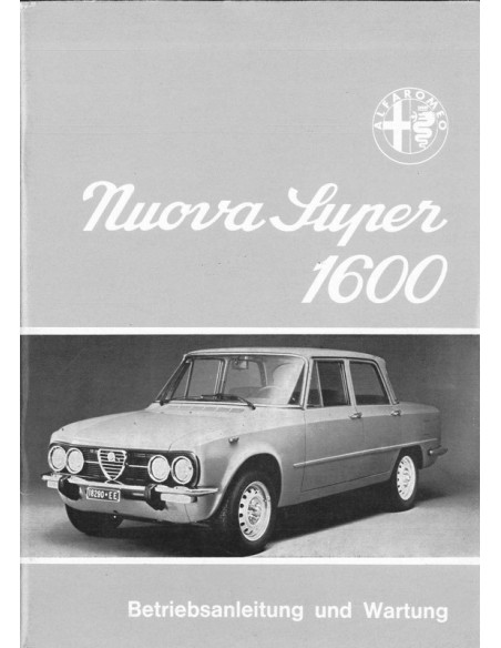 1976 ALFA ROMEO GIULIA NUOVA SUPER 1600 INSTRUCTIEBOEKJE DUITS