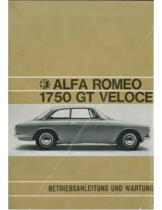 1970 ALFA ROMEO GT VELOCE 1750 INSTRUCTIEBOEKJE DUITS