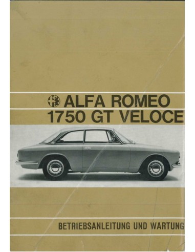 1970 ALFA ROMEO GT VELOCE 1750 INSTRUCTIEBOEKJE DUITS