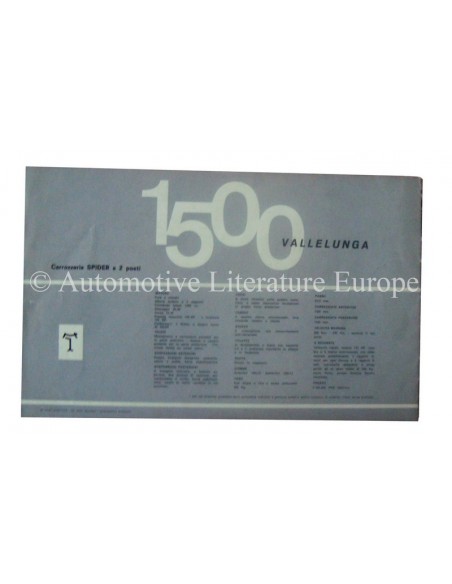 1964 DE TOMASO VALLELUNGA BROCHURE ITALIAANS
