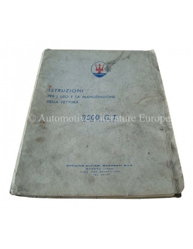 1963 MASERATI 3500 G.T. INSTRUCTIEBOEKJE ENGELS