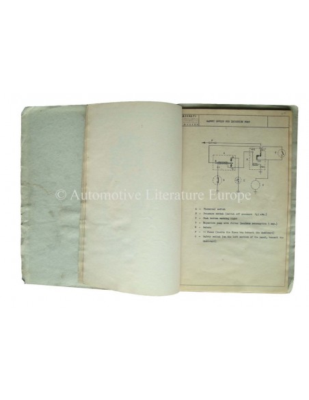 1963 MASERATI 3500 G.T. INSTRUCTIEBOEKJE ENGELS